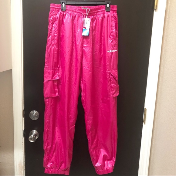 ‼️SOLD‼️Pink Adidas Shiny Cargo Track Pants - Picture 2 of 6